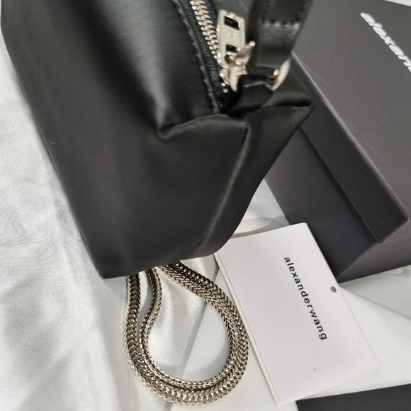 Alexander Wang heiress satin pouch with crystal logo - Picture 8 of 11